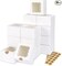 50pcs White Cookie Boxes with Window, 4x4x2.5 Inches Bakery Boxes with 5pcs Stickers for Small Cookies, Treats, Desserts, Chocolate Covered Strawberries, Mini Cake